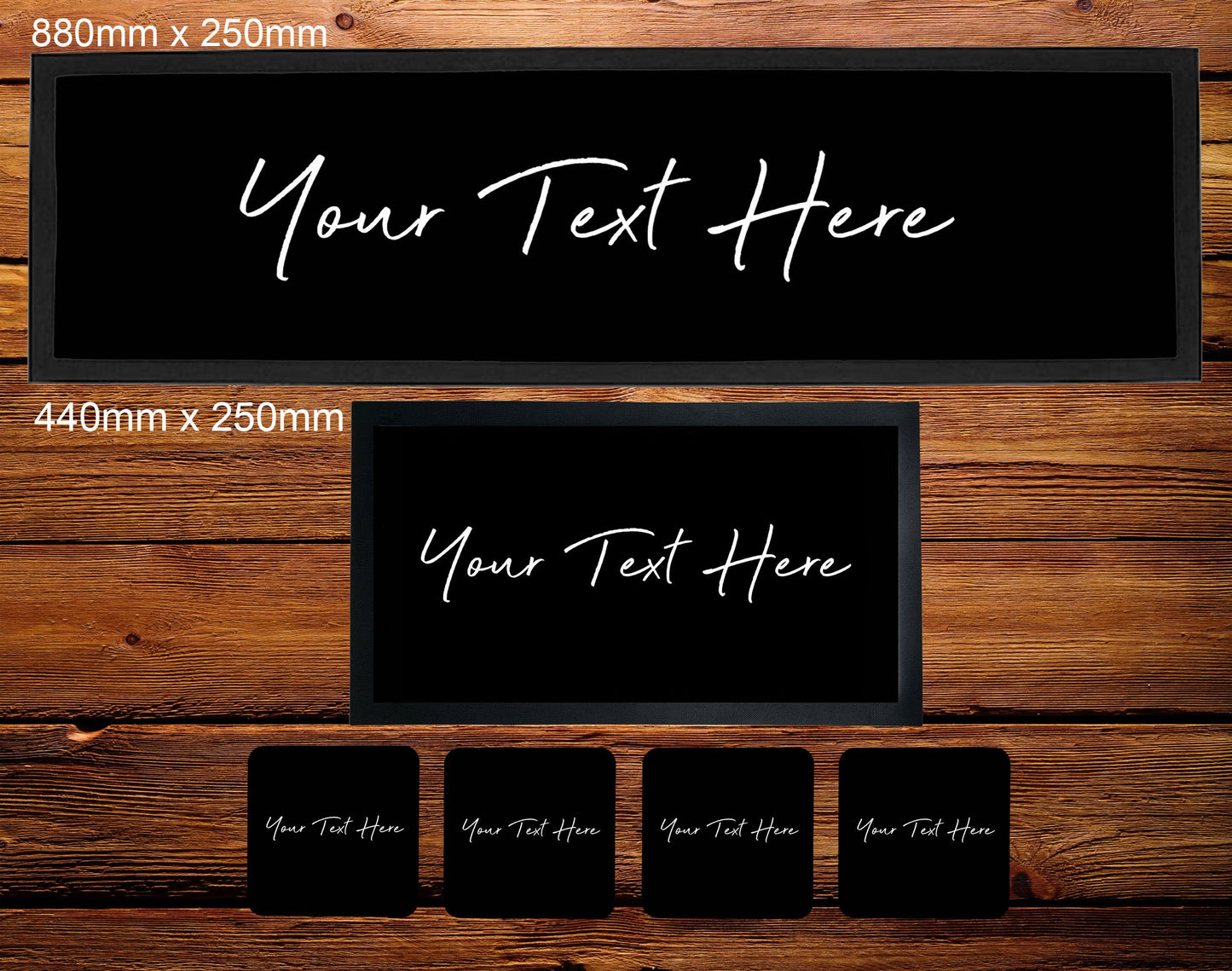 Personalised Bar Runner Mat, Your Text Here