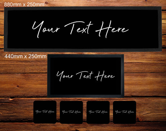 Personalised Bar Runner Mat, Your Text Here