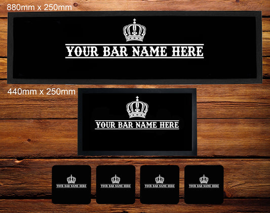 Personalised Bar Crown Design Runner Mat