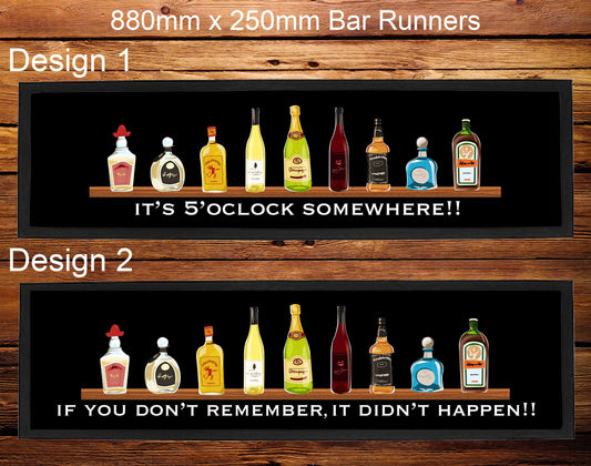 Personalised Funny Drinking Quotes Bar Runner Mat