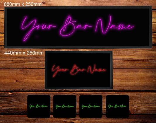 Personalised Neon Effect Bar Runner Mat