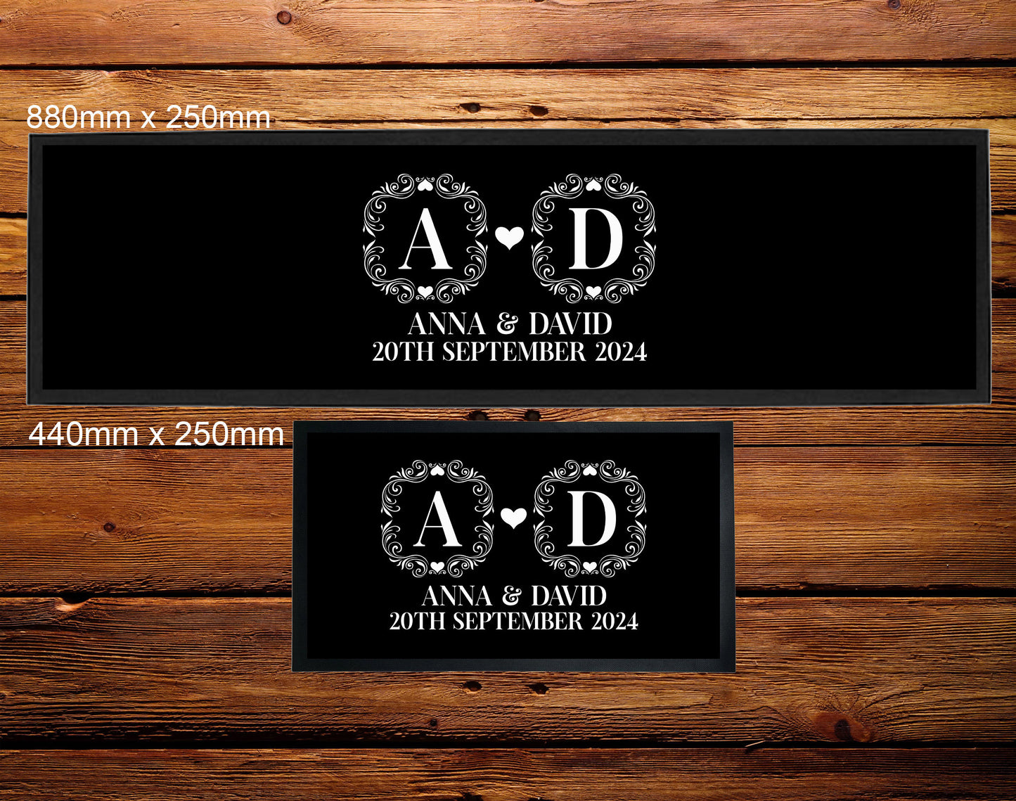 Personalised Monogram Day Bar Runner Mat